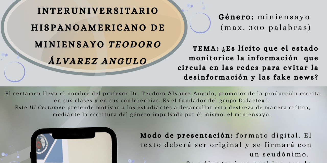 Tercer Certamen Interuniversitario Hispanoamericano de Miniensayo Teodoro Álvarez Angulo